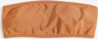 H&M Wattiertes Bikinitop - Braun