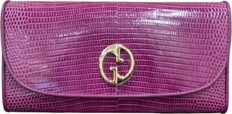 Gucci Pink Purple Red Color Leather Long Wallet (Bi-Fold) (Pre-Owned)