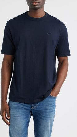 BOSS Taut Solid Cotton Logo T-Shirt in Dark Blue at Nordstrom, Size Xx-Large