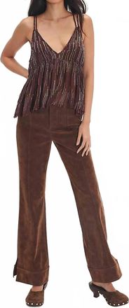 Free People Glow Up Vegan Suede Pants In Shaved Chocolate