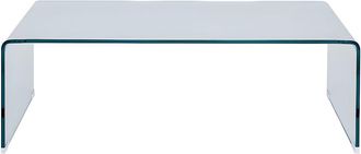 VENTE-UNIQUE.COM Mesa de centro fija cristal templado transparente