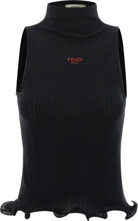 Fendi Black Ruffled top