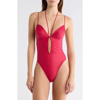 Vix Mag One-Piece Swimsuit in Wine at Nordstrom Rack, Size Medium