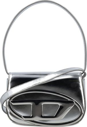 Diesel Silver Leather Shoulder Bag