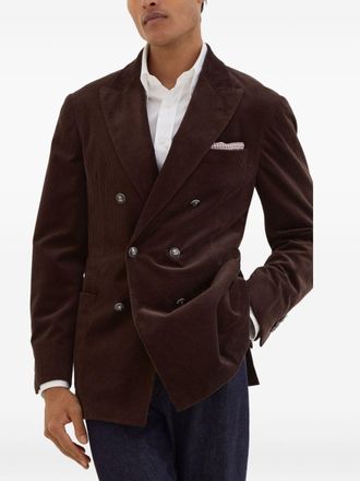 Brunello Cucinelli Brunello Cucinelli Mens Cotton Double-breasted Jacket - Dark Brown - Size EU 50 (Mens)