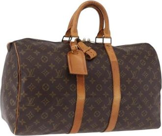 Louis Vuitton Pre-owned Boston Bag - Dames - Vintage Weekendtas - Bruin - ONE Size - Leer - Vintage