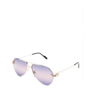 Cartier Sunglasses, male, Yellow, Size: 58 MM Ct0427S Pilot Sunglasses