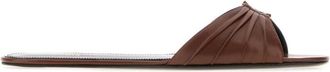 Saint Laurent Brown Slip On Flats