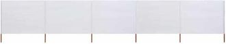 vidaXL 5-panel Wind Screen Fabric 600x120 cm Sand White Vidaxl