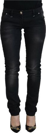 Acht Low Waist Denim Pants - Dames - Slim Fit Jeans - Zwart - XS - Denim - Jeans
