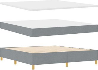 vidaXL Box Spring Bed with Mattress Light Grey 180 x 200 cm Fabric vidaXL