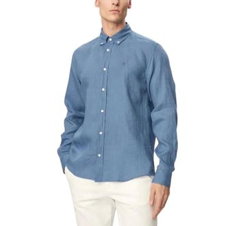 HUGO BOSS Heren, Overhemden, Blauw, Maat: M Linnen