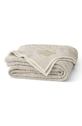 Boll & Branch Basket Weave Oversize Lumbar Pillow Cover & Insert in Heathered Pewter/Cream at Nordstrom
