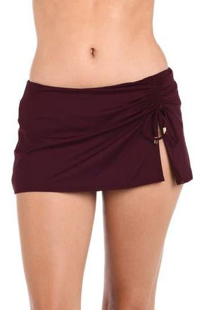 La Blanca Island Goddess Skirted Bikini Bottoms in Dark Cherry at Nordstrom Rack, Size 10