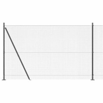 Berkfield Home Welded Wire Fence with 13 Flanged Posts Grey 1.4x50 m Steel in Dark Grey