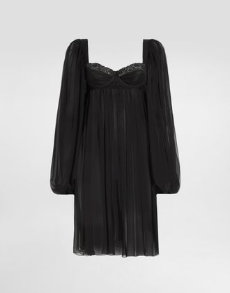Dolce & Gabbana Chiffon Dress - Woman Dresses Black Silk 38