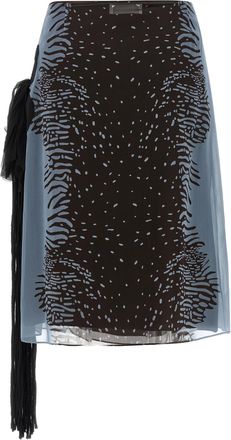 Ferragamo Womens Multicolor Silk Midi Skirt