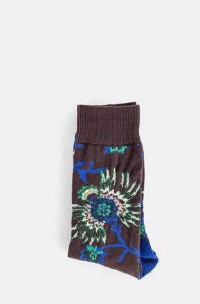 sacai Womens Chaussettes Floral Socks Marron Brown