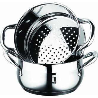 Bergner Olla Vaporera Bergner 2,2 Litros Acero Inoxidable Plateado