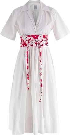 Rosie Assoulin White Obi Belted Shirt Dress Size S
