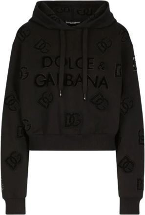 Dolce & Gabbana Sweatshirts & Hoodies - Dames - Hoodies - Zwart - L - Katoen - Hoodies & sweatvesten