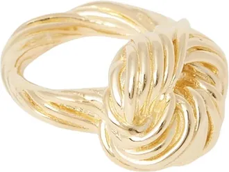 Bottega Veneta Twisted Knot Ring - female - Bottega Veneta - Rings - Yellow - 54 MM - Accessories