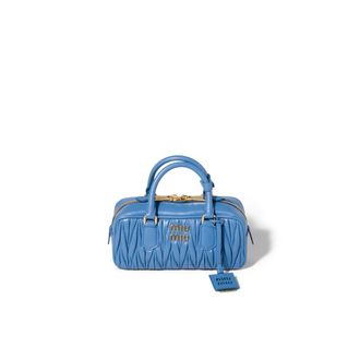 Miu Miu Arcadie Matelass&eacute; Nappa Leather Bag, Woman, Wave Blue