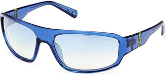 Guess GU00080 90X Mens Sunglasses Blue Size 62