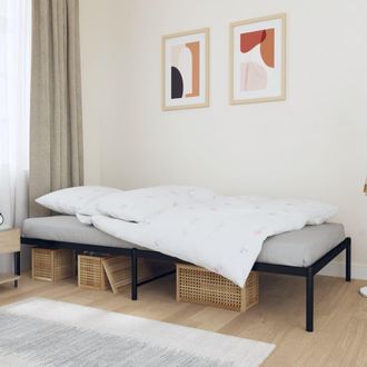 vidaXL Estructura De Cama Sin Colch&oacute;n Metal Negro 107x203 Cm Vidaxl