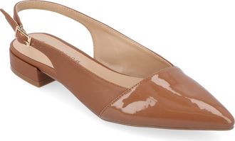 Journee Collection Bertie Slingback Flat in Brown at Nordstrom Rack, Size 7.5