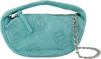 by FAR Sky Blue Leather Mini Curved Rectangular Bag
