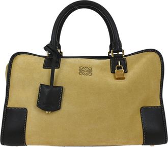 Loewe Amazona Bag Suede Beige Suede Handbag (Pre-Owned)