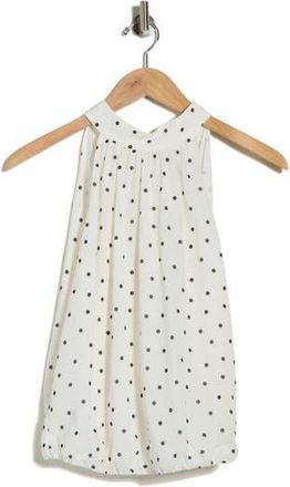 Alice & Olivia Maris Halter Neck Stretch Silk Top in Cutie Polka Dot Antique White at Nordstrom Rack, Size X-Small