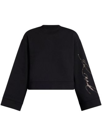 Karl Lagerfeld Sweater met geborduurd logo - Zwart