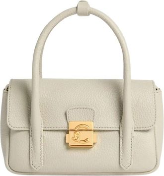Coccinelle Structured Rectangular Mini Handbag with Gold-Tone Lock