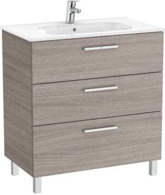 Roca Conjunto Victoria Base+lavabo 800 Roble City Texturizado 3 Cajones.-roca: Dise&ntilde;o, Innovaci&oacute;n Y Calidad