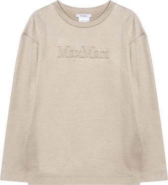 Max Mara Long Sleeve Tops, female, Brown, Size: XS Felpa Girocollo Pure