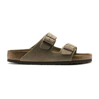Birkenstock Sliders, female, Gray, Size: 11 US Arizona Narrow Fit