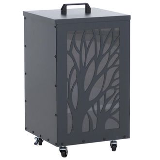 Hhg [nunca Usado] Contenedor De Pellets Hhg-266 &Aacute;rboles, Caja De Almacenamiento Para Pellets, Ideal Por Ejemplo Para Pienso Para Animales, Con Ruedas, 64 