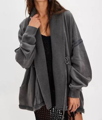 Free People Boothbay Sweatshirt In Washed Black