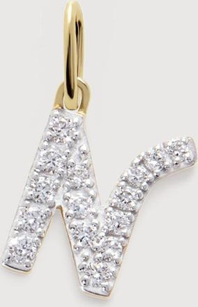 Monica Vinader Gold Diamond Initial N Pendant Lab Grown Diamond