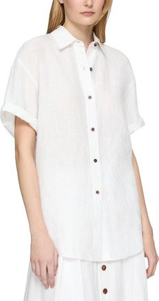 Lafayette 148 New York Drop Shoulder Button Oversized Blouse