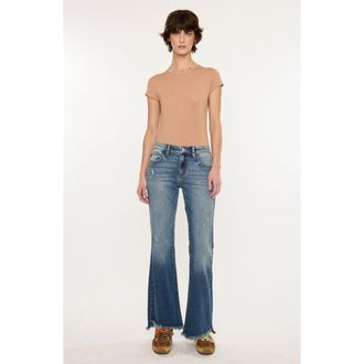 Kancan Daphe Essentials Low Rise Ankle Flare Jeans in Dark Wash at Nordstrom, Size 29