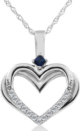 Pompeii3 Diamond Sapphire Heart Pendant Yellow White or Rose Gold Designer Veronica Wu