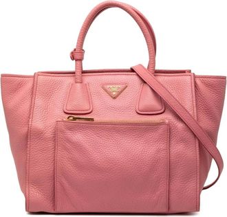 Prada Pre-owned Handbags, female, Pink, Size: ONE SIZE Pre-owned Leather Tote Bag