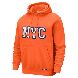 Nike New York Knicks City Edition Nike Mens Club Hoodie in Orange | HQ5554-820