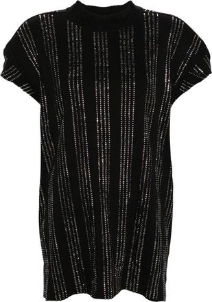 The Attico Laurie crystal-embellished T-shirt - women - Cotton - 40 - Black