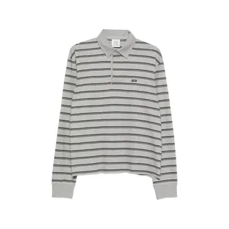 VETEMENTS Striped Long-sleeve Polo Shirt