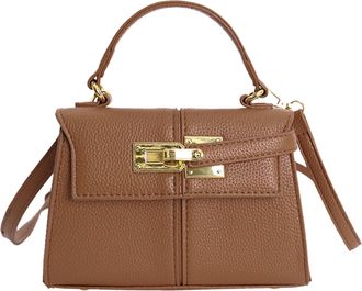 Generic Cymwer PU Leather Women Shoulder Bag Flap Crossbody Bag Buckle Tote Handbag (Brown)