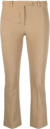 Max Mara cropped cotton-blend trousers - women - Polyamide/Spandex/Elastane/Cotton - 46 - Neutrals